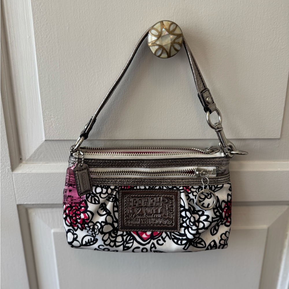 Coach Floral Print Small Purse - Pink and Black